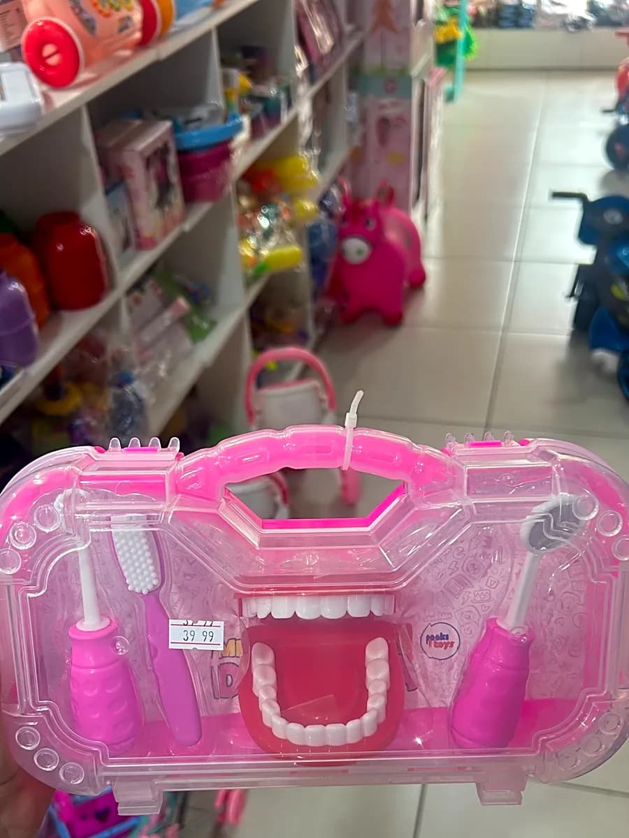 Kit Dentista Infantil com Maleta Rosa