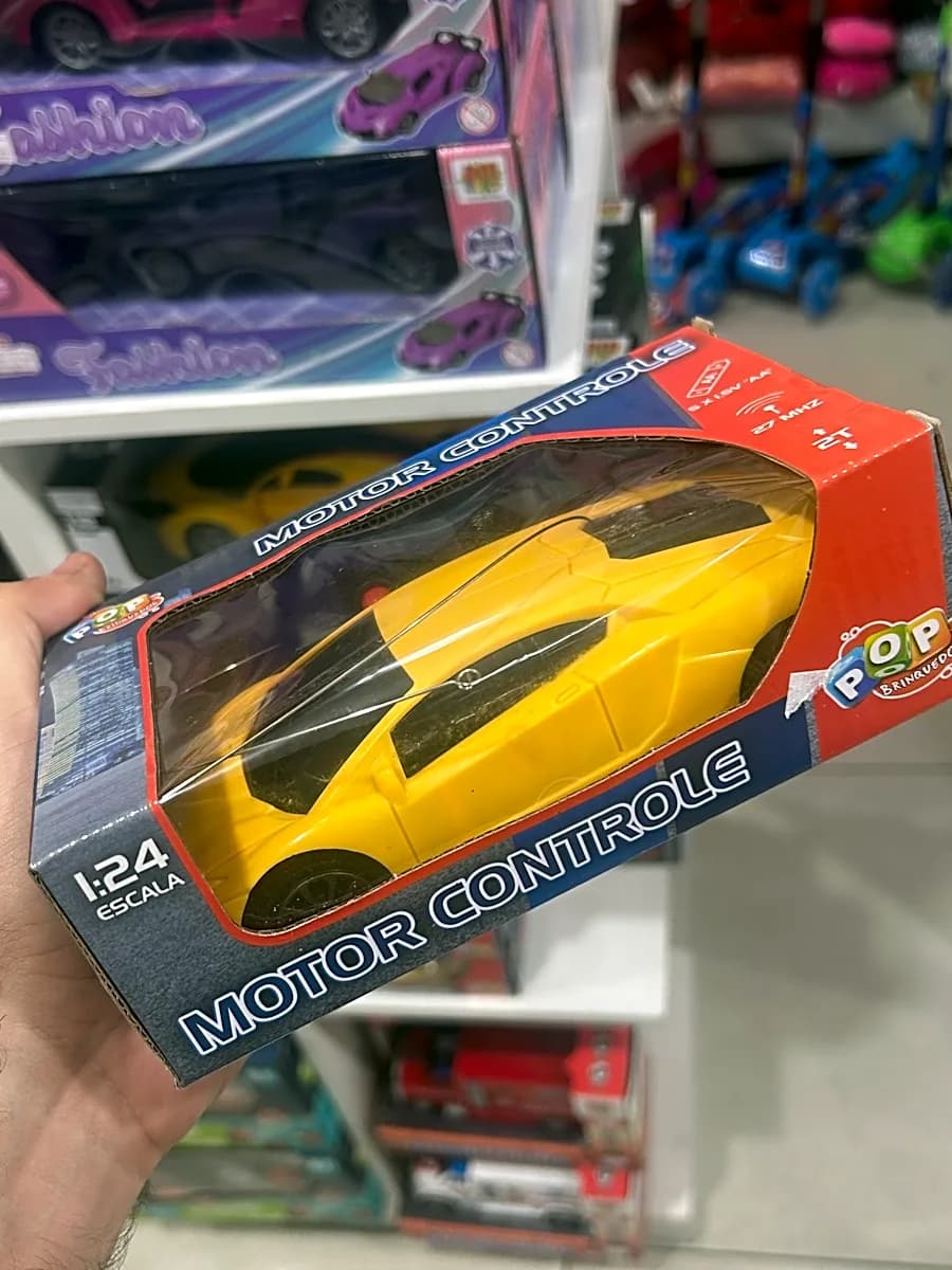Carro Controle Remoto Motor Controle Amarelo 1:24