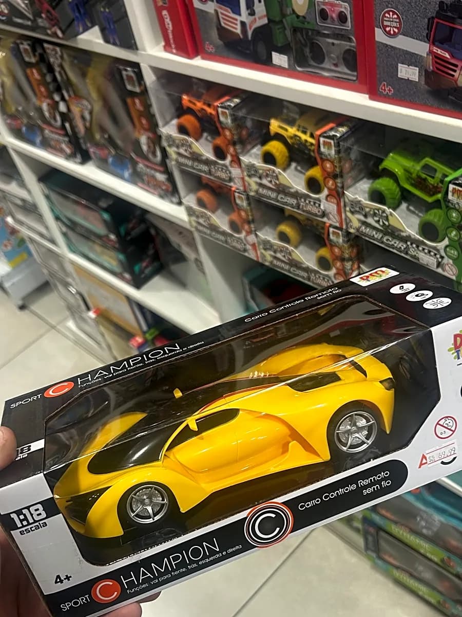Carro Controle Remoto Sport Champion Amarelo 1:18