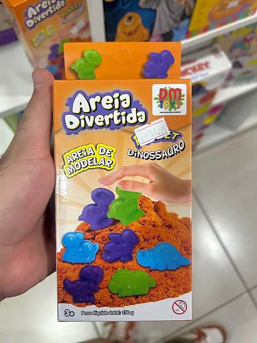 Areia de Modelar Areia Divertida Pocket Dinossauro DM Toys