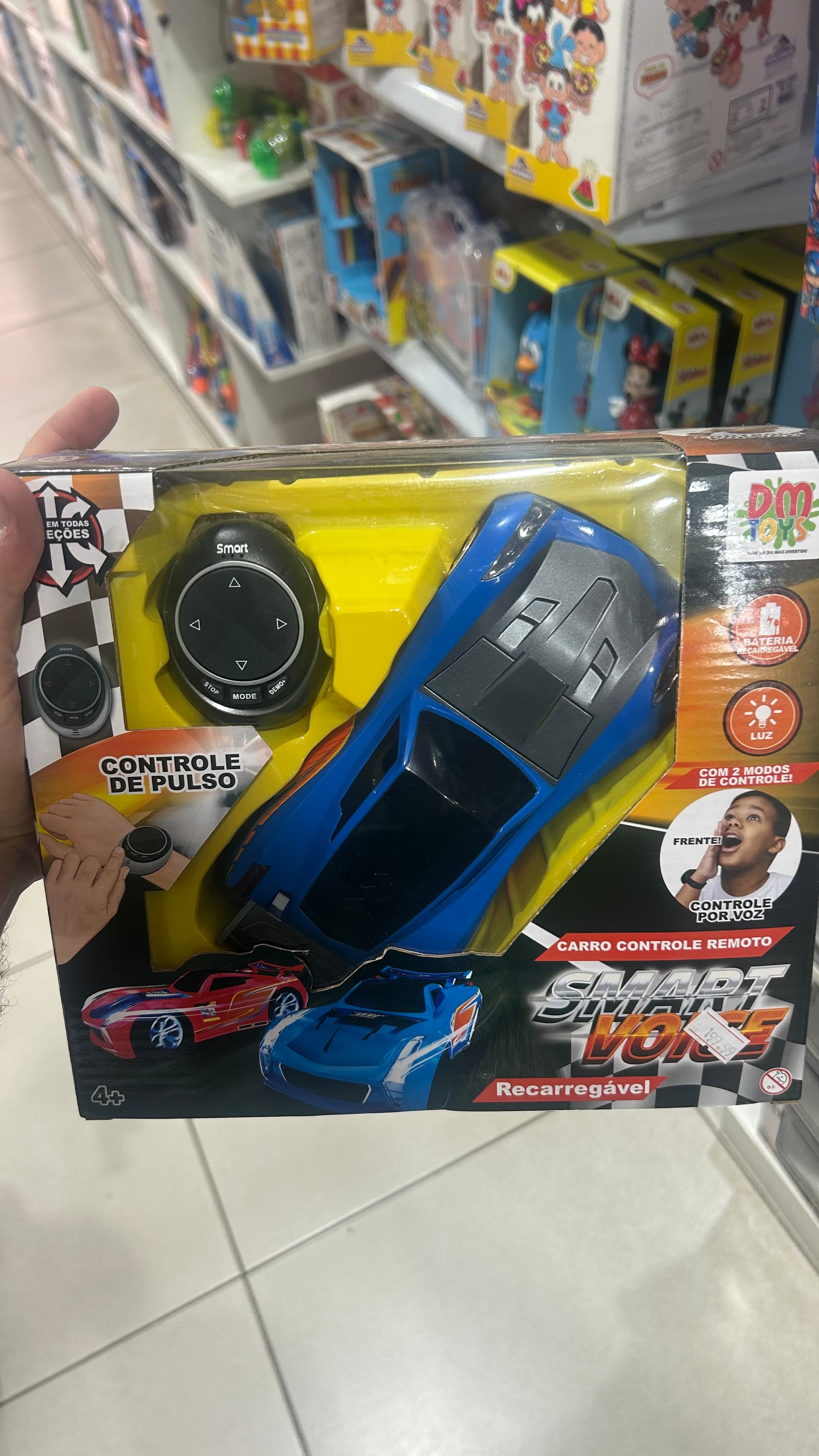 Carro Controle Remoto Smart Voice Recarregável Azul