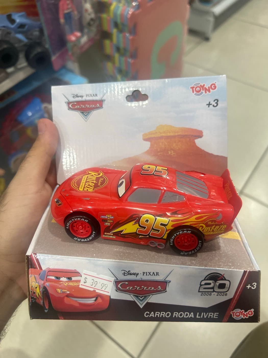 Carro Relâmpago McQueen Roda Livre Disney Carros