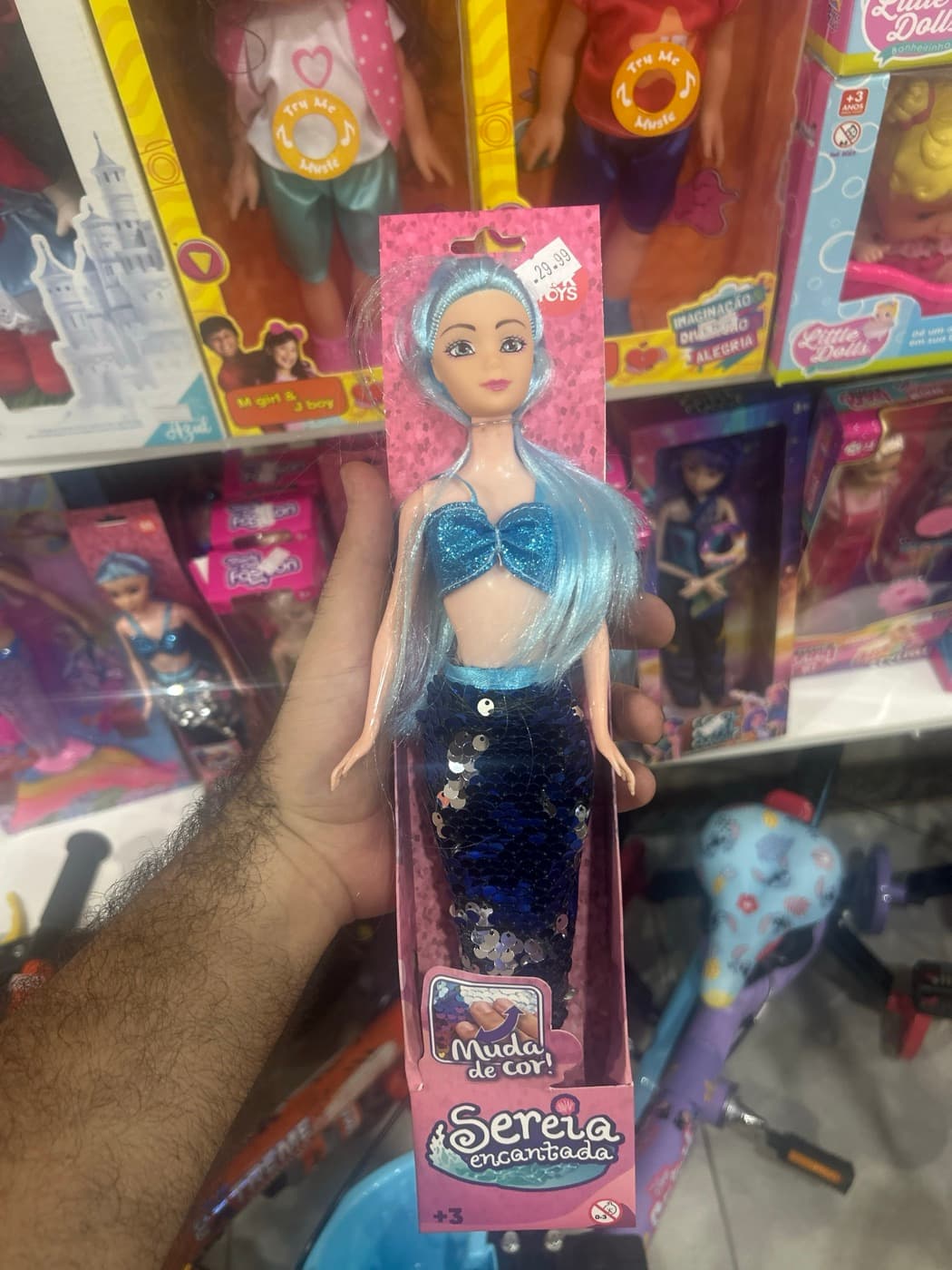 Boneca Sereia Encantada com Cauda que Muda de Cor