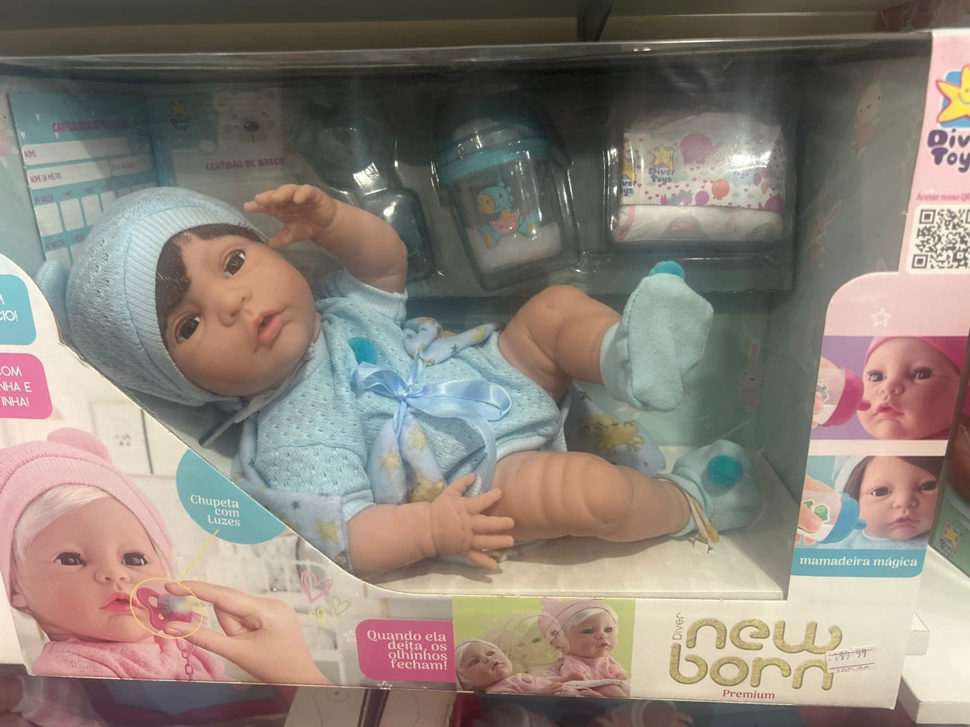 Boneca Bebê Reborn New Born Premium Diver Toys