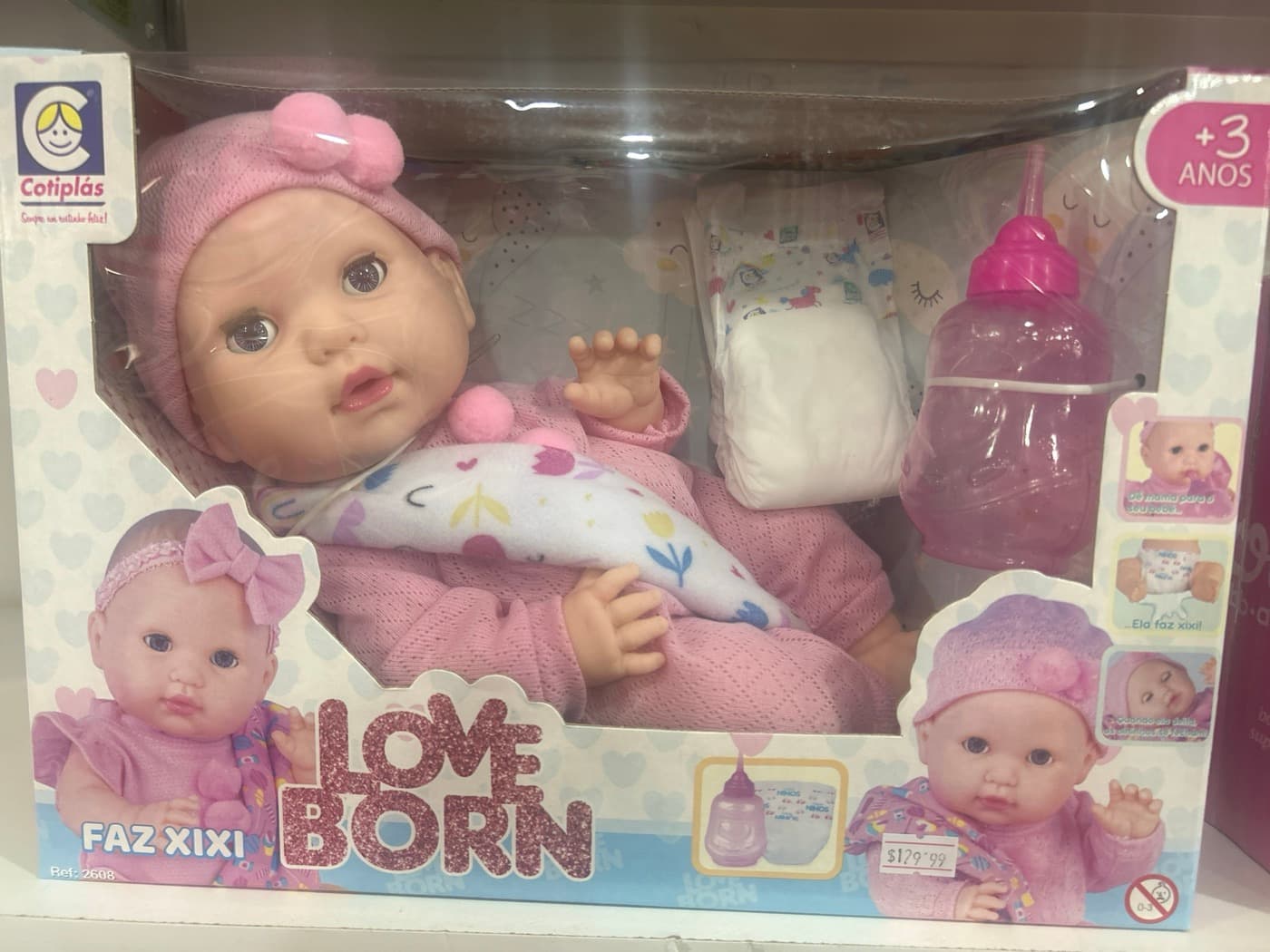 Boneca Love Born Faz Xixi Cotiplás